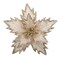 10" Off-White Velvet Poinsettia Flower with Gold Trim – Elegant Christmas Decoration
